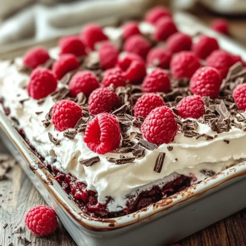 Prepare to indulge in a dessert that perfectly balances the richness of chocolate with the vibrant tartness of fresh raspberries: the Raspberry Chocolate Lasagna Delight. This decadent treat combines layers of creamy, luscious ingredients, creating a symphony of flavors and textures that will captivate your taste buds. Imagine sinking your spoon into a cooled, layered masterpiece, where each bite delivers a delightful contrast between the silky chocolate ganache, the refreshing burst of raspberries, and the smooth, rich mascarpone cheese.