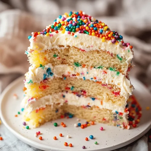 The Funfetti Rainbow Sheet Cake is the epitome of celebration cakes, bursting with vibrant colors that mirror the joy of any festivity. This eye-catching dessert is not just a feast for the taste buds but also a visual delight that has become a staple in birthday parties, family gatherings, and various joyous occasions. Its colorful sprinkles evoke a sense of nostalgia and whimsy, making it a favorite among both children and adults alike.