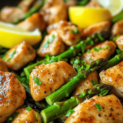 If you’re looking for a quick yet delicious dish that packs a punch in flavor while being healthy, then Savory Garlic Butter Chicken Bites with Asparagus is the perfect recipe for you. This delightful combination of tender chicken pieces and vibrant asparagus, all coated in a rich garlic butter sauce, is not only simple to prepare but also incredibly satisfying. Whether you’re aiming for an effortless weeknight dinner or a dish to impress your guests at a special gathering, this recipe fits the bill perfectly.