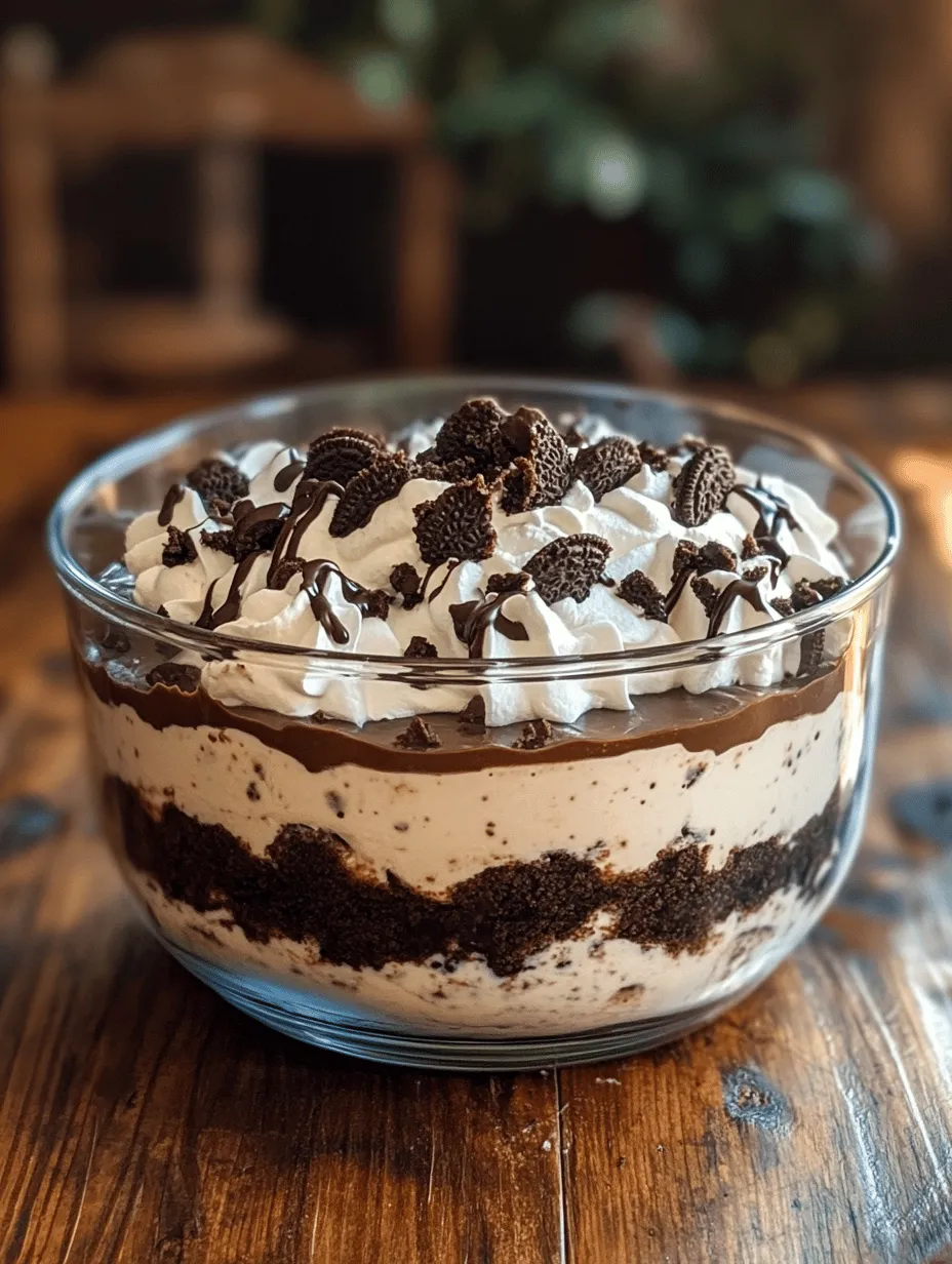 Oreo Pudding Paradise is a delightful dessert that brings together the beloved flavors of classic Oreo cookies and rich chocolate pudding into a creamy, indulgent treat. This no-bake dessert is a favorite among both children and adults, making it a perfect addition to any gathering, from birthday parties to family dinners, or even as a sweet surprise on a quiet evening at home. Its layered presentation and harmonious blend of textures—crunchy cookie crust, velvety pudding, and smooth cream cheese mixture—entice the taste buds and provide a feast for the eyes.
