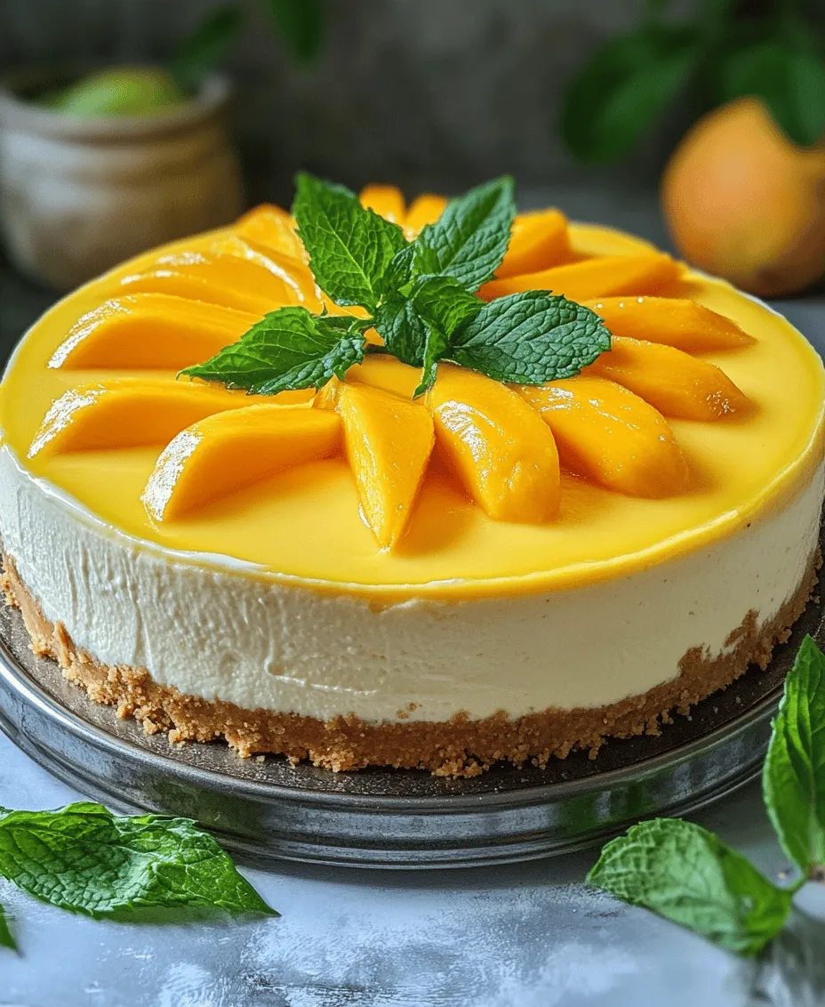 Mango cheesecake is a delightful dessert that combines the rich and creamy texture of traditional cheesecake with the vibrant flavors of tropical mangoes. This dessert not only tantalizes the taste buds but also provides a visual feast with its sun-kissed color. Perfect for any occasion, whether it’s a summer gathering, a birthday celebration, or a cozy family dinner, this cheesecake offers a refreshing twist that is sure to impress your guests. The sweet, tangy flavor of ripe mangoes harmonizes beautifully with the velvety cream cheese, creating an indulgent experience that captures the essence of tropical bliss.