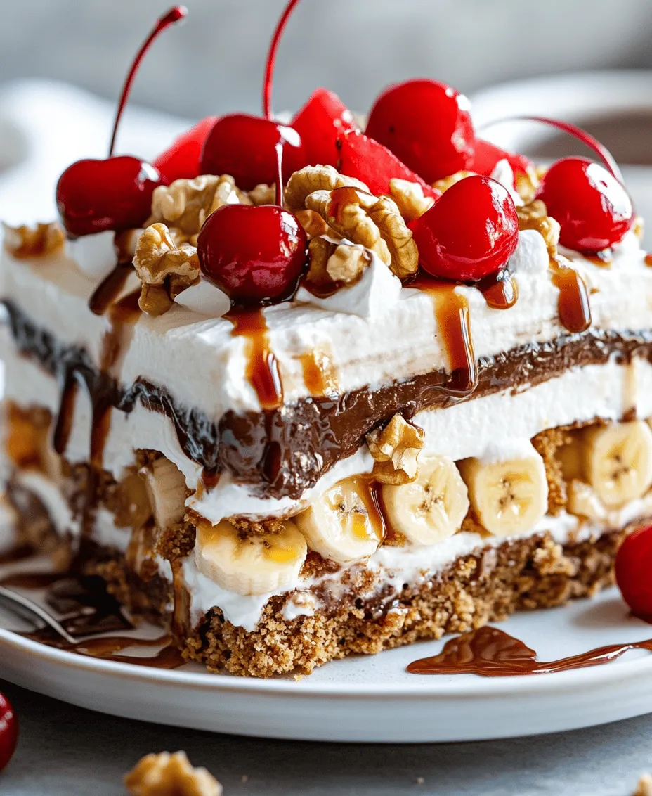 If you’re looking for a dessert that combines nostalgia with simplicity, the Easy No Bake Banana Split Cake is the perfect choice. This delightful treat captures the essence of the classic banana split, transforming it into a layered cake that requires no baking—making it ideal for busy schedules or warm summer days when you want to keep the oven off. With its creamy textures, fruity flavors, and crunchy elements, this dessert not only pleases the palate but also evokes fond memories of childhood ice cream shops and family gatherings.