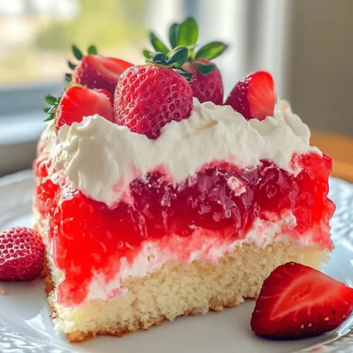 Poke cakes have taken the dessert world by storm, captivating the hearts of home bakers and dessert aficionados alike with their delightful flavors and striking presentation. Originating in the United States, these cakes are known for their unique method of preparation, where holes are poked into a baked cake, allowing for a delicious filling to seep in. The result? A moist, flavorful cake that’s bursting with sweetness. Among all the variations, the Best Strawberry Poke Cake stands out, offering a harmonious blend of fresh strawberries, fluffy whipped topping, and the subtle richness of cream cheese.