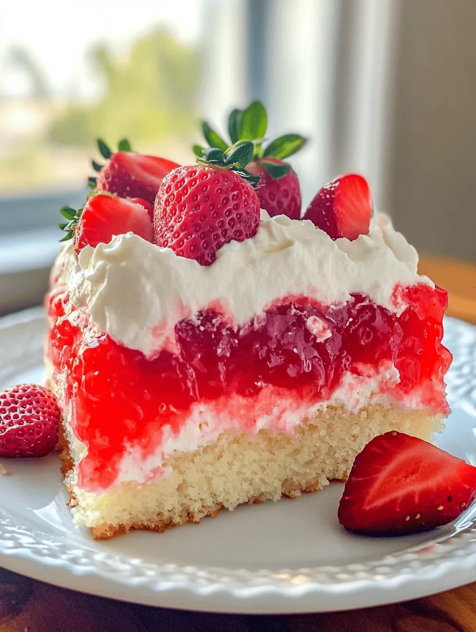 Poke cakes have taken the dessert world by storm, captivating the hearts of home bakers and dessert aficionados alike with their delightful flavors and striking presentation. Originating in the United States, these cakes are known for their unique method of preparation, where holes are poked into a baked cake, allowing for a delicious filling to seep in. The result? A moist, flavorful cake that’s bursting with sweetness. Among all the variations, the Best Strawberry Poke Cake stands out, offering a harmonious blend of fresh strawberries, fluffy whipped topping, and the subtle richness of cream cheese.