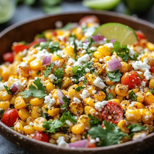 Mexican street corn, known as "Elote," is a beloved staple of street food culture in Mexico. This vibrant dish, traditionally served on a stick and slathered in creamy, spicy toppings, has found its way into homes and kitchens around the globe. The essence of elote is that it captures the richness of Mexican cuisine—its bold flavors, colorful presentations, and the communal spirit of sharing food. The Spicy Mexican Street Corn Salad takes everything we love about this classic dish and transforms it into a versatile salad that is perfect for gatherings, barbecues, or a delightful weeknight dinner.