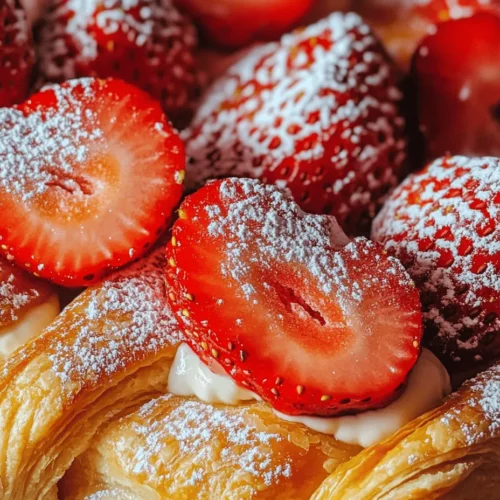 Imagine biting into a warm, flaky pastry filled with luscious strawberries and a creamy, sweet filling that dances on your taste buds. This is exactly what you can expect from an Irresistible Strawberry Danish Delight. This delightful pastry combines the light, airy texture of puff pastry with the sweet, tart flavor of fresh strawberries, creating a perfect treat for any occasion. Whether you're hosting a brunch, showcasing an impressive dessert table, or simply looking for a sweet indulgence during a casual gathering, this recipe will surely be a crowd-pleaser.