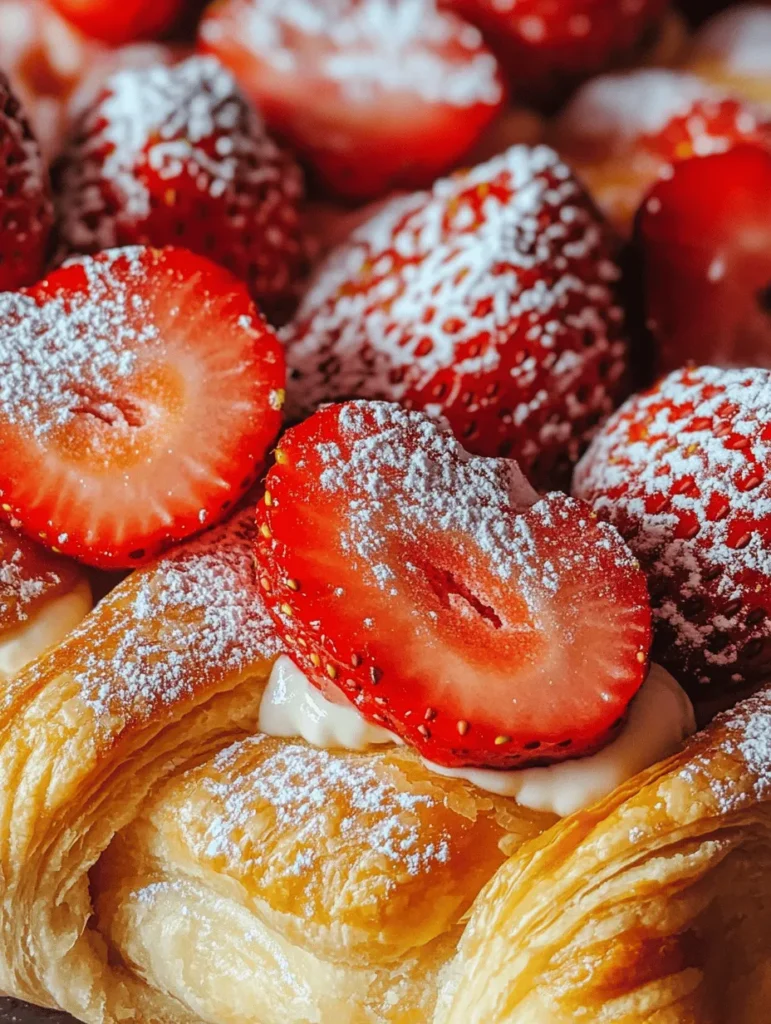 Imagine biting into a warm, flaky pastry filled with luscious strawberries and a creamy, sweet filling that dances on your taste buds. This is exactly what you can expect from an Irresistible Strawberry Danish Delight. This delightful pastry combines the light, airy texture of puff pastry with the sweet, tart flavor of fresh strawberries, creating a perfect treat for any occasion. Whether you're hosting a brunch, showcasing an impressive dessert table, or simply looking for a sweet indulgence during a casual gathering, this recipe will surely be a crowd-pleaser.
