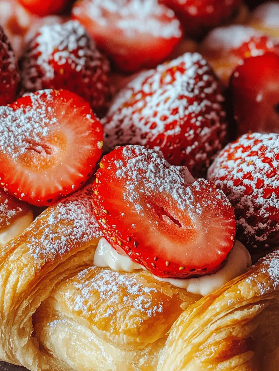 Imagine biting into a warm, flaky pastry filled with luscious strawberries and a creamy, sweet filling that dances on your taste buds. This is exactly what you can expect from an Irresistible Strawberry Danish Delight. This delightful pastry combines the light, airy texture of puff pastry with the sweet, tart flavor of fresh strawberries, creating a perfect treat for any occasion. Whether you're hosting a brunch, showcasing an impressive dessert table, or simply looking for a sweet indulgence during a casual gathering, this recipe will surely be a crowd-pleaser.