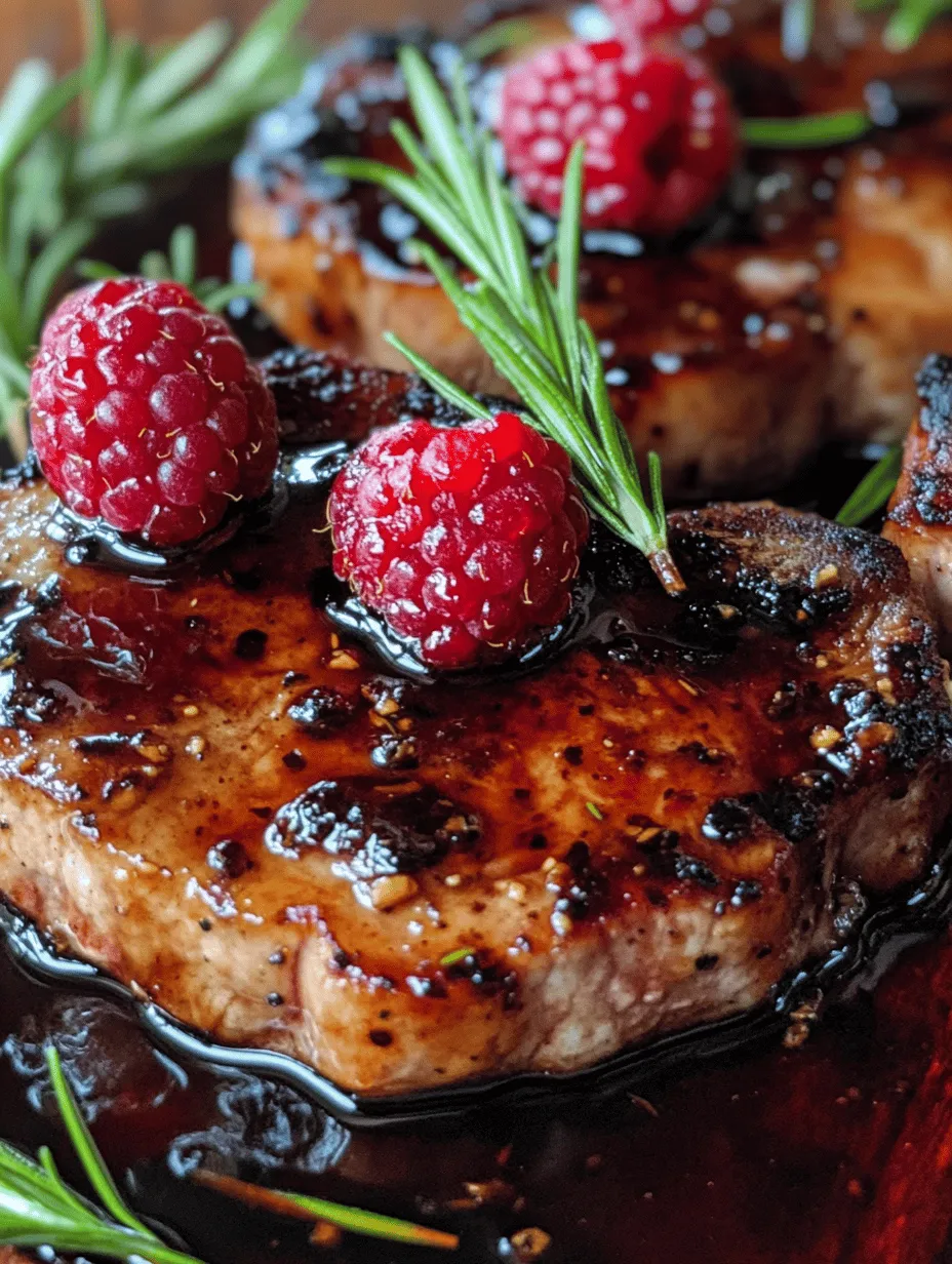 Prepare to tantalize your taste buds with a dish that beautifully balances sweet and savory flavors: Raspberry Balsamic Glazed Pork Chops. This recipe transforms a simple cut of pork into an exquisite meal, perfect for any occasion. The tartness of fresh raspberries melds beautifully with the rich depth of balsamic vinegar, creating a glaze that elevates ordinary pork chops into a gourmet experience. Whether you are planning a cozy weeknight dinner or hosting a special gathering, these pork chops stand out as a crowd-pleaser. Additionally, the ease of preparation makes this dish accessible even for novice cooks, allowing anyone to impress their guests with a culinary masterpiece.