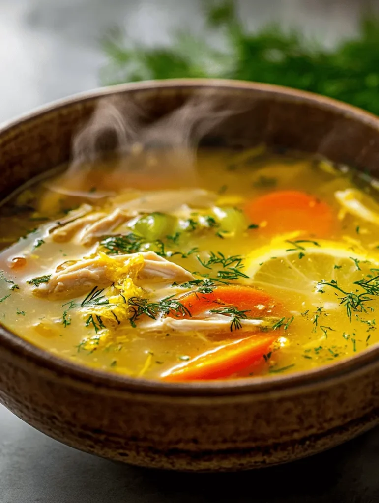 Greek Lemon Chicken Soup, fondly known as Avgolemono, is a culinary gem that embodies the vibrant flavors and warmth of Mediterranean cooking. With its silky texture and zesty lemon notes, Avgolemono is more than just a soup; it’s a comforting embrace in a bowl. Often served during family gatherings, celebrations, and even as a remedy for the common cold, this traditional Greek dish is both nourishing and delightful. Whether you're looking to impress guests or simply enjoy a heartwarming meal, Avgolemono is an excellent choice that showcases the best of what Greek cuisine has to offer.