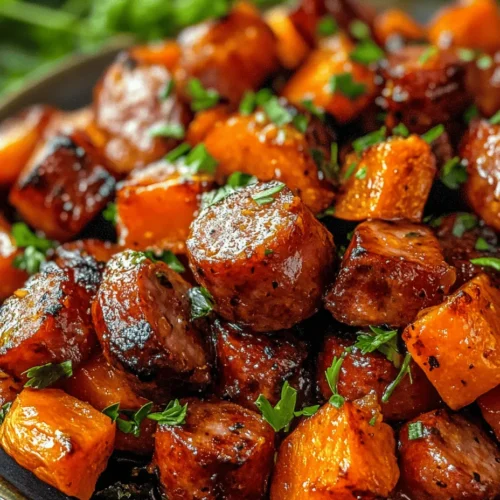 Welcome to a culinary adventure that combines the sweet, earthy taste of sweet potatoes with the savory richness of sausage and the delightful zing of honey garlic sauce. The Honey Garlic Sausage Sweet Potatoes recipe is not just a dish; it's a celebration of flavors that brings comfort and satisfaction to any dining table. This recipe is perfect for those busy weeknight dinners when you crave something hearty and fulfilling, yet it also shines on special occasions when you want to impress your guests with minimal effort.