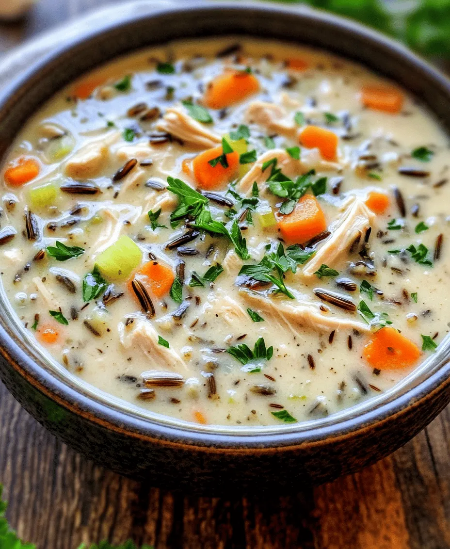 In a world where convenience meets culinary delight, <strong>Creamy Crockpot Chicken Wild Rice Soup</strong> stands out as a comforting meal perfect for any season. This delicious recipe not only warms the soul but also simplifies meal preparation, making it an ideal choice for busy families, meal preppers, or anyone looking for a hearty dish that requires minimal effort. With its rich flavors and creamy texture, this soup is a go-to for those chilly evenings or when you simply crave a bowl of something warm and fulfilling. In this article, we will explore the ingredients, cooking methods, and the numerous benefits of making this delightful soup in a crockpot.” /></p>
</p>
<h3>Shredding the Chicken: Tips for Perfectly Flaked Poultry</h3>
</p>
<p>Once your soup has finished cooking, it’s time to shred the chicken for that perfect, tender texture that melds beautifully with the creamy broth. Here’s how to do it right:</p>
</p>
<p>1. <strong>Timing is Key</strong>: Ensure that you shred the chicken right after removing it from the crockpot. The meat will be hot, moist, and easy to pull apart. If it cools down, it may become tougher to shred.</p>
</p>
<p>2. <strong>Use the Right Tools</strong>: Two forks are the traditional tools for shredding chicken, but if you want to save time, consider using a hand mixer. Simply place the cooked chicken in a large bowl and use the mixer on a low setting to shred the meat quickly.</p>
</p>
<p>3. <strong>Shred in the Broth</strong>: For added flavor, shred the chicken directly in the crockpot. This allows the meat to soak up some of the broth, enhancing its flavor and ensuring it doesn’t dry out.</p>
</p>
<p>4. <strong>Consistency Matters</strong>: Aim for bite-sized pieces rather than overly shredded meat. This way, the chicken will maintain a pleasant texture and won’t get lost in the soup.</p>
</p>
<h3>Final Touches: Mixing in Cream and Peas for a Delicious Finish</h3>
</p>
<p>To elevate your creamy crockpot chicken wild rice soup, the final steps are crucial. Adding cream and peas at the end not only enhances the flavor but also enriches the texture of the soup.</p>
</p>
<p>1. <strong>Incorporating Cream</strong>: Once the chicken is shredded, pour in heavy cream (or your chosen dairy alternative) and stir well. Start with ½ cup and adjust to your preference for creaminess. Allow the soup to simmer for an additional 10-15 minutes on the low setting. This not only warms the cream but also allows it to blend seamlessly into the soup.</p>
</p>
<p>2. <strong>Adding Fresh Peas</strong>: Frozen peas are an excellent addition as they provide a burst of color and a touch of sweetness. Stir in about 1 cup of frozen peas after adding the cream. They only need a few minutes to heat through, so add them towards the end of your cook time.</p>
</p>
<p>3. <strong>Taste and Adjust</strong>: Before serving, taste the soup and adjust the seasonings. You may want to add a pinch of salt, pepper, or even a squeeze of lemon juice for brightness.</p>
</p>
<h3>Serving Suggestions: Making the Dish Presentable</h3>
</p>
<p>Presentation is key when serving your creamy crockpot chicken wild rice soup. Here are some tips to make it visually appealing:</p>
</p>
<p>1. <strong>Garnish Wisely</strong>: Fresh herbs like parsley or chives can add a pop of color and freshness to the top of your soup. A sprinkle of freshly cracked pepper also enhances the visual appeal.</p>
</p>
<p>2. <strong>Serve with Style</strong>: Consider serving the soup in rustic bowls or mugs. This not only keeps the soup warm but also adds a cozy feel to your dining experience.</p>
</p>
<p>3. <strong>Accompaniments</strong>: Pair the soup with warm, crusty bread or a light salad. A simple green salad with a lemon vinaigrette can complement the richness of the soup beautifully.</p>
</p>
<h3>Nutritional Benefits of the Ingredients</h3>
</p>
<p>A Closer Look at the Health Aspects of Creamy Chicken Wild Rice Soup</p>
</p>
<p>This creamy crockpot chicken wild rice soup not only comforts the soul but also provides a variety of health benefits from its wholesome ingredients.</p>
</p>
<h4>Protein Content from Chicken</h4>
</p>
<p>Chicken breast is an excellent source of lean protein, essential for muscle repair and growth. One serving of this soup provides significant protein content, making it a filling option for lunch or dinner. Protein also helps keep you satiated, which can be beneficial for weight management.</p>
</p>
<h4>Fiber and Nutritional Benefits of Wild Rice</h4>
</p>
<p>Wild rice is a whole grain that is rich in fiber, which aids digestion and promotes a healthy gut. It is also packed with vitamins and minerals, including B vitamins, zinc, and magnesium, all of which contribute to overall health. The fiber in wild rice can help regulate blood sugar levels and keep you feeling full longer.</p>
</p>
<h4>Vitamins and Minerals from Vegetables</h4>
</p>
<p>The vegetables in the soup, such as carrots and celery, offer a wealth of vitamins and minerals. Carrots are high in beta-carotene, which can benefit eye health, while celery contributes hydration and essential nutrients like potassium. Onions add flavor and are known for their immune-boosting properties.</p>
</p>
<h4>The Role of Heavy Cream in a Balanced Diet</h4>
</p>
<p>While heavy cream adds richness to the soup, it also provides essential fats. Fat is necessary for nutrient absorption, particularly for fat-soluble vitamins A, D, E, and K. Moderation is key; a small amount can enrich dishes without compromising health goals.</p>
</p>
<h3>The Versatility of the Recipe</h3>
</p>
<p>Adapting Creamy Crockpot Chicken Wild Rice Soup for Various Dietary Preferences</p>
</p>
<p>One of the best aspects of this recipe is its adaptability, allowing you to cater to various dietary needs without sacrificing flavor.</p>
</p>
<h4>Gluten-Free Options: Rice Varieties and Broth Choices</h4>
</p>
<p>To make this soup gluten-free, ensure you use certified gluten-free chicken broth. Additionally, wild rice is inherently gluten-free, making it a fantastic base for those avoiding gluten. If you want to experiment, consider using quinoa or brown rice as an alternative.</p>
</p>
<h4>Dairy-Free Alternatives: Coconut Milk or Almond Milk Substitutes</h4>
</p>
<p>If you’re looking to create a dairy-free version of this soup, coconut milk or almond milk can replace heavy cream. Coconut milk will lend a subtle sweetness and tropical flavor, while almond milk provides a lighter texture. Just be sure to add the non-dairy milk towards the end of the cooking process to prevent curdling.</p>
</p>
<h4>Vegetarian Version: Replacing Chicken with Plant-Based Proteins</h4>
</p>
<p>For a vegetarian take on this dish, consider using chickpeas, lentils, or a plant-based chicken substitute. You may also want to incorporate additional vegetables, such as mushrooms, to enhance the umami flavor and provide a satisfying texture.</p>
</p>
<h3>Cooking Tips and Tricks</h3>
</p>
<p>Expert Advice for Perfecting the Soup</p>
</p>
<p>Cooking this creamy crockpot chicken wild rice soup can be a delightful experience, especially with a few expert tips to ensure success.</p>
</p>
<h4>Ensuring the Right Consistency: Adjusting Liquid Ratios</h4>
</p>
<p>If you prefer a thicker soup, reduce the amount of broth or increase the wild rice. Conversely, if you like a thinner soup, feel free to add extra broth or water. Always adjust the liquid gradually, as you can add more but cannot easily take it out.</p>
</p>
<h4>Flavor Enhancements: Suggestions for Additional Spices or Ingredients</h4>
</p>
<p>To elevate the flavor profile, consider adding spices like thyme, rosemary, or sage. A bay leaf can also enhance the overall depth of flavor. For a spicy kick, red pepper flakes or a splash of hot sauce can be delightful additions.</p>
</p>
<h4>Storage and Reheating: Best Practices for Leftovers</h4>
</p>
<p>This soup stores well in the refrigerator for up to three days. To reheat, simply warm it on the stovetop or in the microwave, adding a splash of broth or water as needed to restore its creamy consistency. For longer storage, freeze individual portions in airtight containers for up to three months.</p>
</p>
<h3>Conclusion</h3>
</p>
<p>Embracing the Comfort of Creamy Crockpot Chicken Wild Rice Soup</p>
</p>
<p>In conclusion, creamy crockpot chicken wild rice soup is more than just a meal; it’s a comforting experience that brings warmth and nourishment to the table. With its simple preparation and rich flavors, this recipe is an excellent addition to any family’s dinner rotation. By understanding the ingredients, preparation steps, and potential adaptations, readers can confidently create this delightful dish and enjoy its comforting qualities. The versatility and health benefits of this soup make it a timeless classic that deserves a place in every kitchen. Whether you’re serving it for a casual family dinner or a special occasion, this soup is sure to impress and satisfy everyone at the table. Enjoy the process of making it, and savor every creamy spoonful!</p>
<div id=
