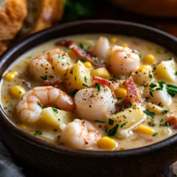 Seafood chowder is synonymous with comfort food, especially during the winter months. The thick, creamy consistency combined with tender chunks of shrimp, scallops, and crab creates a dish that is both hearty and indulgent. The seafood not only brings a taste of the coast to your kitchen but also offers numerous health benefits. Rich in omega-3 fatty acids, seafood can contribute to better heart health, improved brain function, and even support weight management.