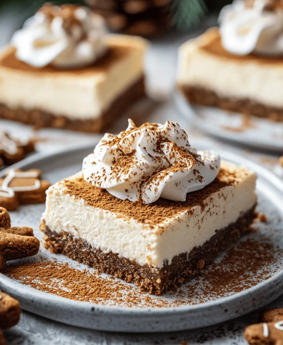 As the holiday season approaches, the aroma of gingerbread wafts through homes, evoking memories of festive gatherings, cozy family traditions, and the warmth of shared desserts. Gingerbread and cheesecake are two beloved flavors that embody the spirit of celebration, making them perfect for any holiday table. This year, why not elevate your dessert offerings with a delightful twist? Introducing Gingerbread Cheesecake Bars—a decadent combination that captures the essence of both flavors in a convenient, shareable form.