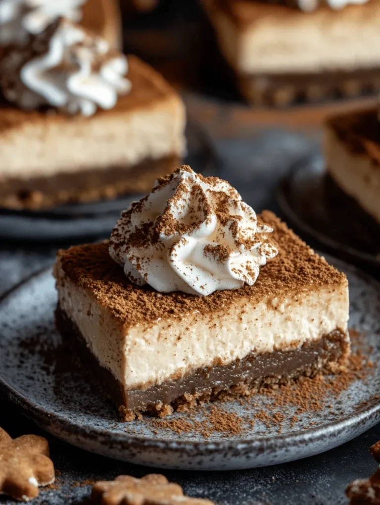 As the holiday season approaches, the aroma of gingerbread wafts through homes, evoking memories of festive gatherings, cozy family traditions, and the warmth of shared desserts. Gingerbread and cheesecake are two beloved flavors that embody the spirit of celebration, making them perfect for any holiday table. This year, why not elevate your dessert offerings with a delightful twist? Introducing Gingerbread Cheesecake Bars—a decadent combination that captures the essence of both flavors in a convenient, shareable form.