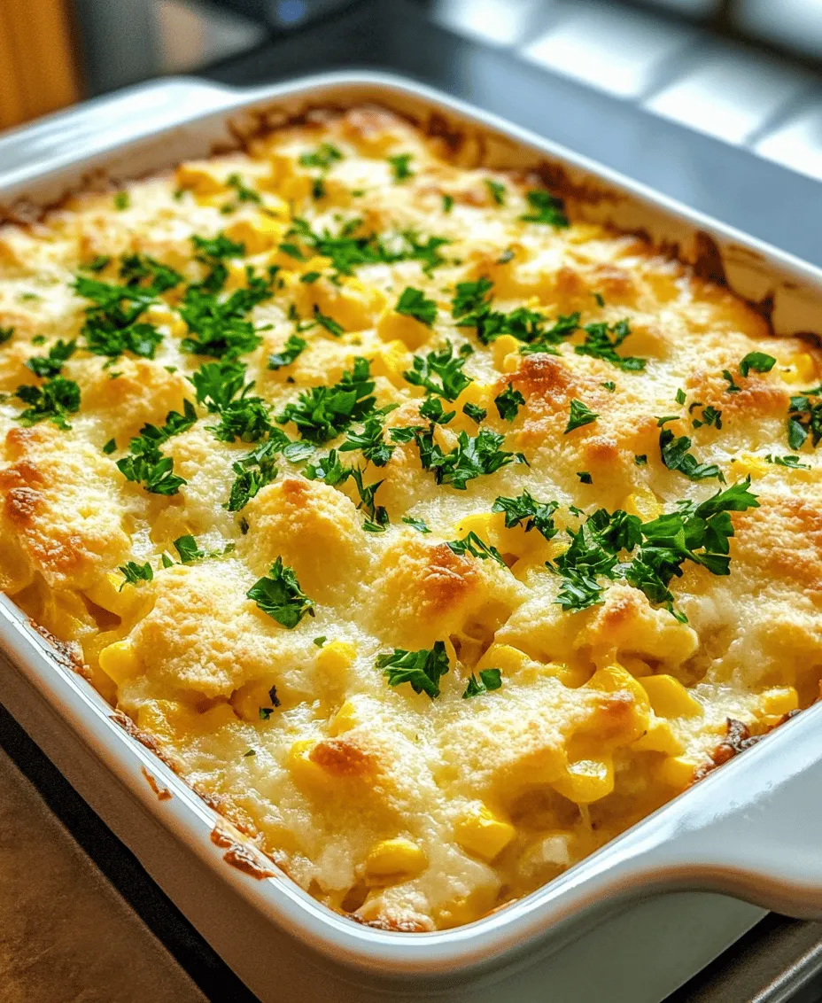In the realm of comfort food, few dishes capture the essence of warmth and satisfaction quite like the Classic Swiss Corn Bake. This delightful casserole showcases the perfect harmony between sweet, succulent corn and the rich, creamy notes of Swiss cheese, creating a dish that is not only indulgent but also versatile enough to suit various dining occasions. Whether you are planning a cozy family dinner, a festive holiday gathering, or simply seeking a vegetarian main course, this corn bake stands out as a crowd-pleaser that can be enjoyed by all.