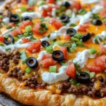 The star of the show is, of course, the crescent roll dough. This pre-packaged dough is a game changer, allowing you to create a crispy and flaky crust without the hassle of traditional pizza dough preparation. When baked, the crescent roll dough puffs up and forms a delightful golden crust that serves as the ideal base for your taco toppings.