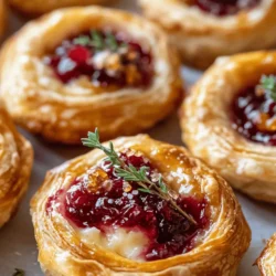 Cranberry Brie Puff Pastry Bites have become a staple in holiday cuisine, celebrated for their exquisite flavor profile and beautiful presentation. The appeal of these bites lies not only in their taste but also in their versatility. They can be served warm as a comforting appetizer or at room temperature, making them ideal for cocktail parties and gatherings where guests may be mingling and sampling various dishes throughout the event.