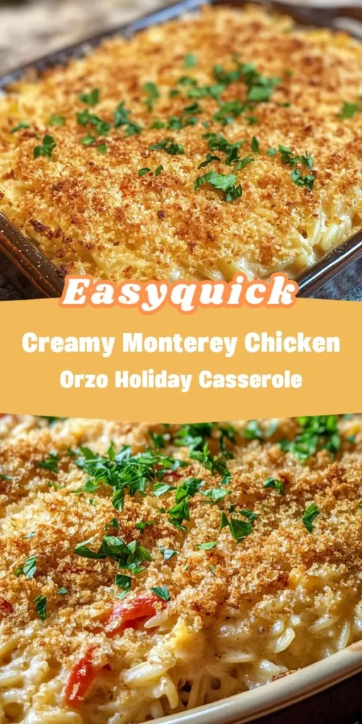 Elevate your midday meals with a low-carb lunch thats both satisfying and protein-packed. This Creamy Monterey Chicken Orzo Holiday Casserole combines tender chicken and creamy sauce for a taste that delights without the carbs. Perfect for festive gatherings or a cozy family dinner, this dish offers warmth and flavor. Afterka fans will love this twist! LowCarbLunch ProteinPackedLunch ComfortFood CasseroleRecipes HolidayCooking HealthyEating DinnerIdeas