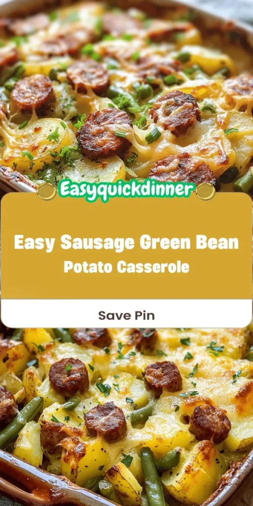 Discover the perfect blend of flavors in this Easy Sausage Green Bean Potato Casserole, a delicious option for your easy lunch recipes. Packed with savory Italian sausage, crisp green beans, and creamy potatoes, its a healthy lunch idea that will keep you satisfied. Make mealtime a little brighter with this delightful dish from Afterka! HealthyLunchIdeas EasyLunchRecipes Casserole ComfortFood MealPrep HealthyEating QuickMeals