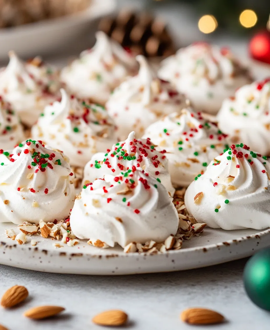 In the delightful world of desserts, few treats can match the ethereal charm of meringues. These light, airy confections, often characterized by their crisp exterior and soft, melt-in-your-mouth interior, have long captured the hearts of dessert lovers across the globe. Their versatility allows them to shine in various forms, whether as a standalone treat, a topping for pies, or a decorative addition to cakes. Today, we will delve into the creation of Delicate Almond Peppermint Meringues—an exquisite combination of flavors perfect for festive occasions or whenever you find yourself craving something sweet.