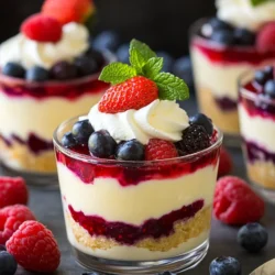 Indulging in dessert is one of life’s simple pleasures, and the White Choco-Cheesecake Triple Berry Pudding Cups take that indulgence to a whole new level. This delightful treat combines the richness of creamy cheesecake with the smooth decadence of white chocolate pudding, all beautifully layered with a medley of fresh berries. The interplay of textures—from the velvety pudding to the slight tartness of the berries—creates an unforgettable experience for the taste buds.