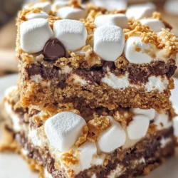 S’mores Magic Cookie Bars are a delightful twist on the classic campfire treat that many of us have enjoyed during summer nights under the stars. These bars encapsulate the nostalgic flavors of graham crackers, gooey marshmallows, and rich chocolate in a convenient, portable form that can be enjoyed year-round. With their enticing layers and harmonious blend of textures, S’mores Magic Cookie Bars are not only a feast for the palate but also a treat for the eyes, making them a perfect addition to any dessert table or potluck.