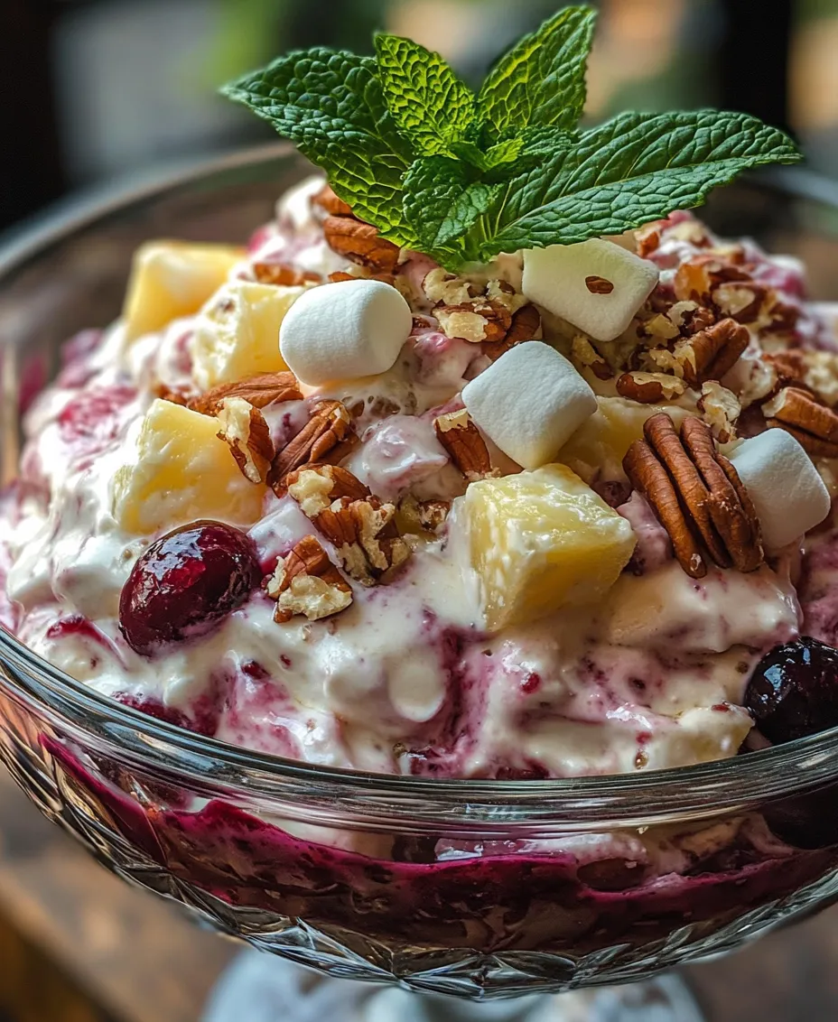 Cranberry Fluff Salad is part of a broader category known as fluff salads, which have their roots in American cuisine. These light, airy dishes gained popularity in the mid-20th century, particularly during the post-war era when convenience foods began to take center stage. Fluff salads typically combine fruits, whipped cream, or pudding, creating a sweet and creamy presentation that appeals to both children and adults alike.