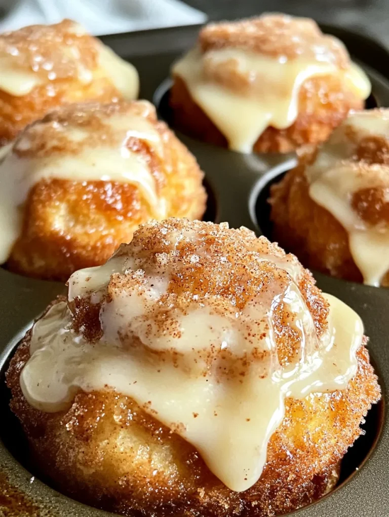 One of the standout aspects of this recipe is the use of refrigerated cinnamon roll dough. This time-saving ingredient allows you to skip the labor-intensive task of making dough from scratch while still achieving a delicious, fluffy texture. The convenience of store-bought dough means you can whip up these muffins with minimal effort, making them an accessible option for bakers of all skill levels. Plus, the flavor of cinnamon roll dough is perfectly crafted, ensuring that your muffins have that homemade taste without the hassle.