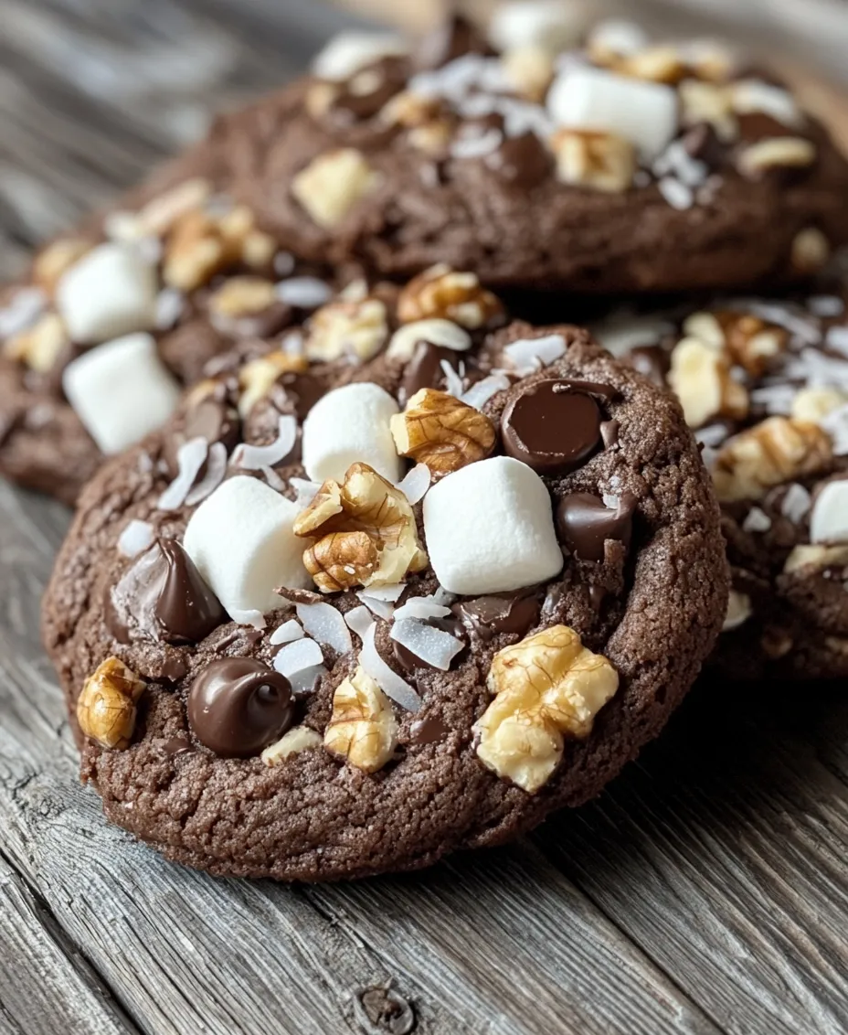 If you're looking for a cookie that delivers both flavor and nostalgia, look no further than Rocky Road Delight Cookies. Combining the beloved flavors of the classic Rocky Road dessert, these cookies are a delightful twist that brings the taste of chocolate, nuts, and marshmallows into a perfectly chewy treat. The rich chocolate base, complemented by crunchy nuts and gooey marshmallows, makes these cookies irresistible for all ages.