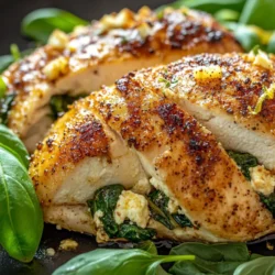In the world of culinary delights, few dishes can boast the harmonious blend of flavors and textures quite like Spinach & Stuffed Chicken Delight. This mouthwatering recipe combines tender chicken breasts with a rich and flavorful filling that includes fresh spinach, creamy ricotta, tangy feta, and a touch of sun-dried tomatoes. Not only does this dish please the palate, but it also provides a nutritious way to incorporate greens into your meals, making it an excellent choice for health-conscious eaters and families alike.