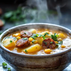 Cajun Potato Soup is a comforting dish that brings together the rich culinary traditions of Louisiana, where Cajun cuisine thrives with its bold flavors and hearty ingredients. This soup is a celebration of textures and tastes, featuring creamy potatoes, vibrant vegetables, and the smoky heat of Andouille sausage. Originating from the rustic kitchens of Acadian settlers, Cajun dishes are known for their robust flavors and are often a reflection of the local ingredients available. This particular soup stands out not only for its heartiness but also for its perfect balance of creaminess and spice, making it an irresistible choice for anyone looking to warm up on a chilly day.