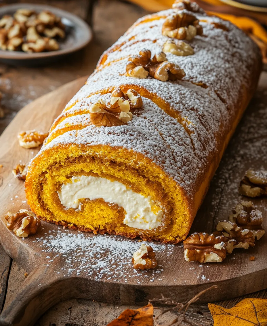 A Pumpkin Roll is a delightful dessert that features a light and moist pumpkin cake, rolled up with a rich and creamy filling, typically made from cream cheese. Originating from the classic Swiss roll, this dessert has been embraced by various cultures, evolving into a staple of autumnal celebrations. The combination of pumpkin and warm spices such as cinnamon, nutmeg, and cloves creates a flavor profile that is both comforting and nostalgic, evoking memories of family gatherings and festive occasions.
