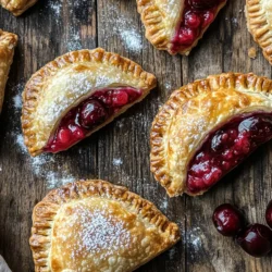 Cherry cheesecake hand pies are the perfect indulgence for any dessert lover, combining the rich, creamy texture of cheesecake with tangy, sweet cherries, all enveloped in a flaky, buttery pastry. This delightful treat not only satisfies a sweet tooth but also evokes a sense of nostalgia, reminiscent of summer picnics and family gatherings. The charming individual servings make these hand pies an excellent choice for various occasions, from casual get-togethers to more formal celebrations.