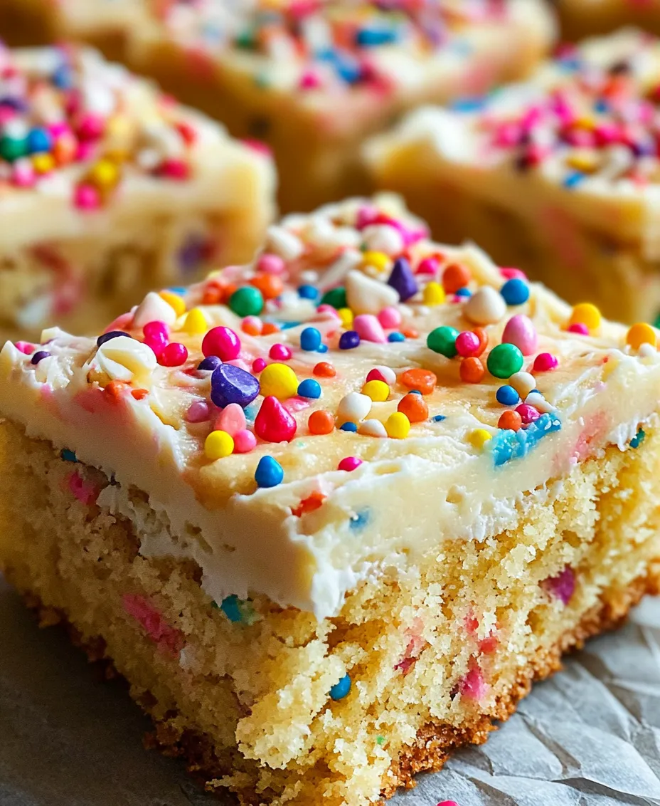 Baking is more than just a culinary activity; it is a delightful way to express creativity and bring joy to oneself and others. One of the most enjoyable treats to come out of the world of baking in recent years is the cake batter bar. These bars perfectly encapsulate the nostalgic flavor of raw cake batter, a taste that many of us have cherished since childhood. The excitement of licking the mixing bowl clean after baking is now transformed into a delightful, baked treat that can be enjoyed guilt-free.