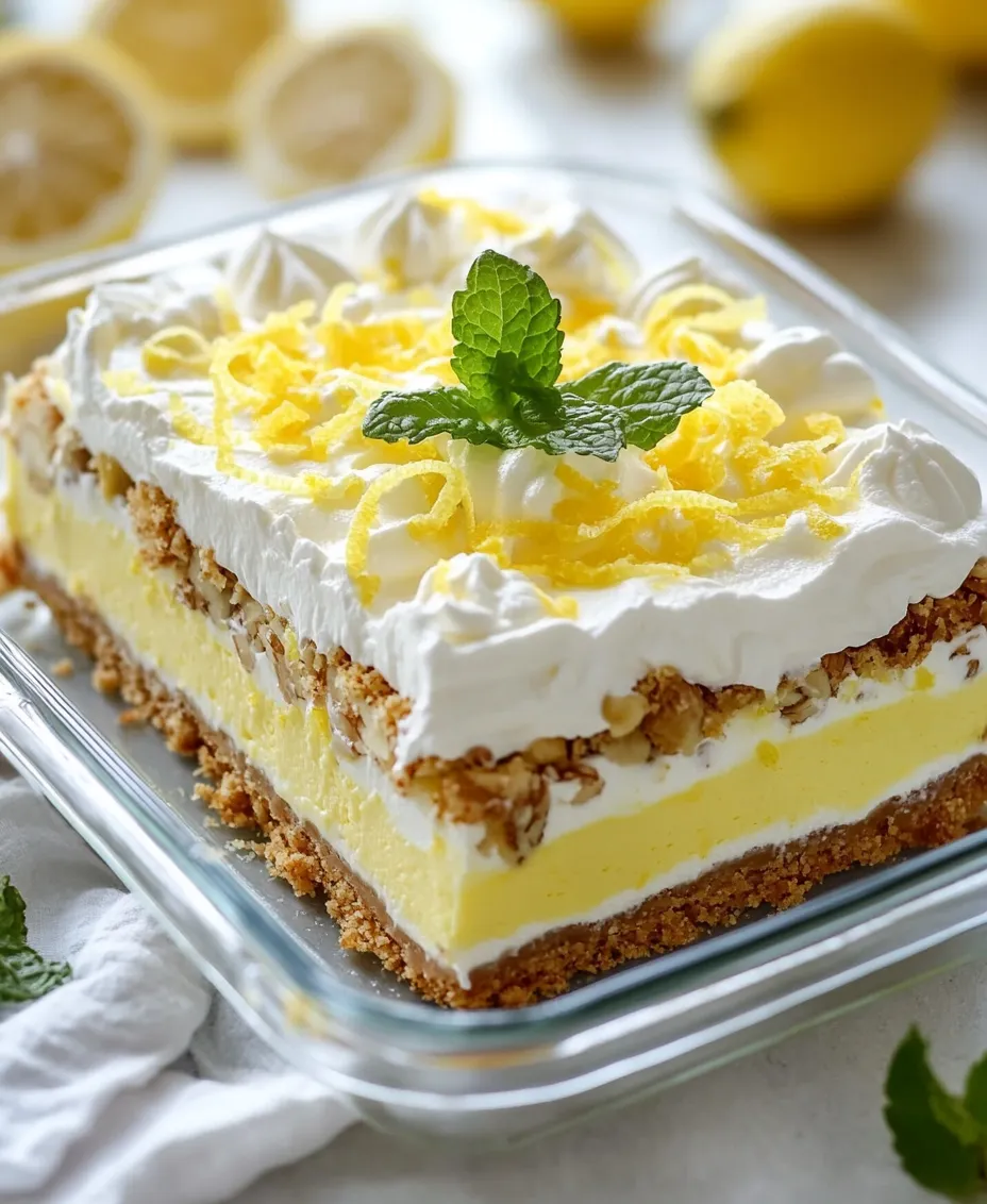 If you’re searching for a dessert that captures the essence of freshness and brightness, look no further than the Zesty 4-Layer Lemon Delight. This delightful dessert is a celebration of lemon in its many forms, combining tangy, sweet, and creamy elements into a layered masterpiece. Its refreshing flavor profile makes it an ideal treat for warm weather gatherings, family celebrations, or simply as a palate cleanser after a hearty meal.