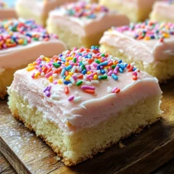 There's something undeniably delightful about sugar cookie bars. These treats encapsulate the classic charm of traditional sugar cookies but in a convenient, easy-to-share format. Imagine biting into a soft, chewy bar, its sweetness perfectly balanced by a creamy frosting. Whether you’re celebrating a birthday, holiday, or just indulging in a casual treat, these frosted sugar cookie bars are sure to bring smiles to faces of all ages.