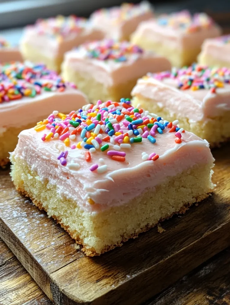 There's something undeniably delightful about sugar cookie bars. These treats encapsulate the classic charm of traditional sugar cookies but in a convenient, easy-to-share format. Imagine biting into a soft, chewy bar, its sweetness perfectly balanced by a creamy frosting. Whether you’re celebrating a birthday, holiday, or just indulging in a casual treat, these frosted sugar cookie bars are sure to bring smiles to faces of all ages.