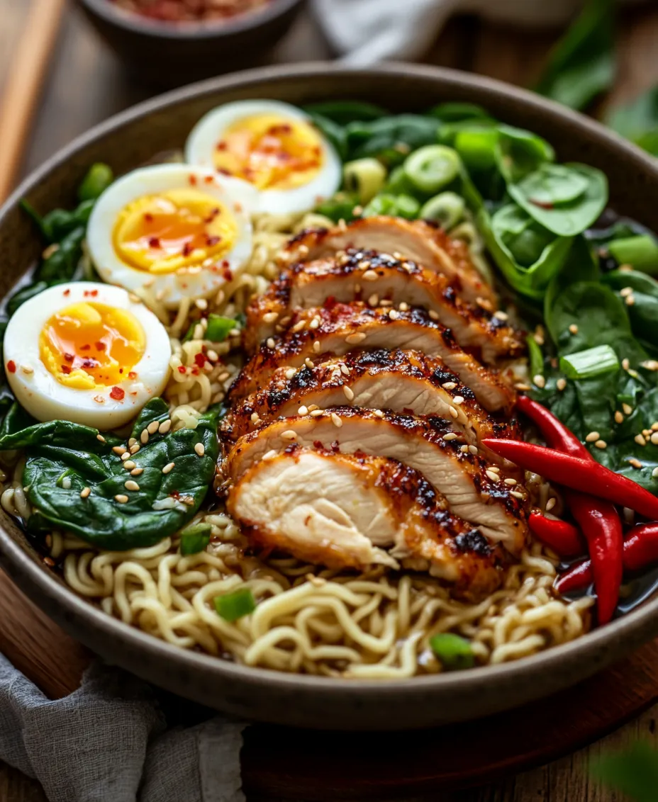 To truly appreciate Garlic Fiery Chicken Ramen, it’s important to understand the role of each ingredient. Each component is selected not only for its flavor but also for its contribution to the overall healthiness and satisfaction of the dish.