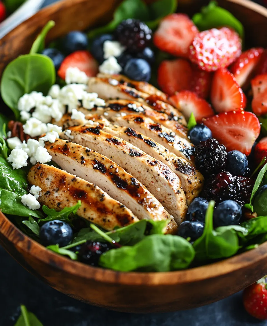 As the sun shines and the temperatures rise, summer brings with it a delightful opportunity to enjoy light, refreshing meals that celebrate the season's vibrant produce. Among the myriad of options, one dish stands out for its stunning combination of colors, flavors, and textures—the Grilled Berry Feta Chicken Salad. This salad is more than just a feast for the eyes; it's a wholesome meal that harmoniously blends the sweetness of fresh berries, the savory notes of grilled chicken, and the creamy tang of feta cheese.