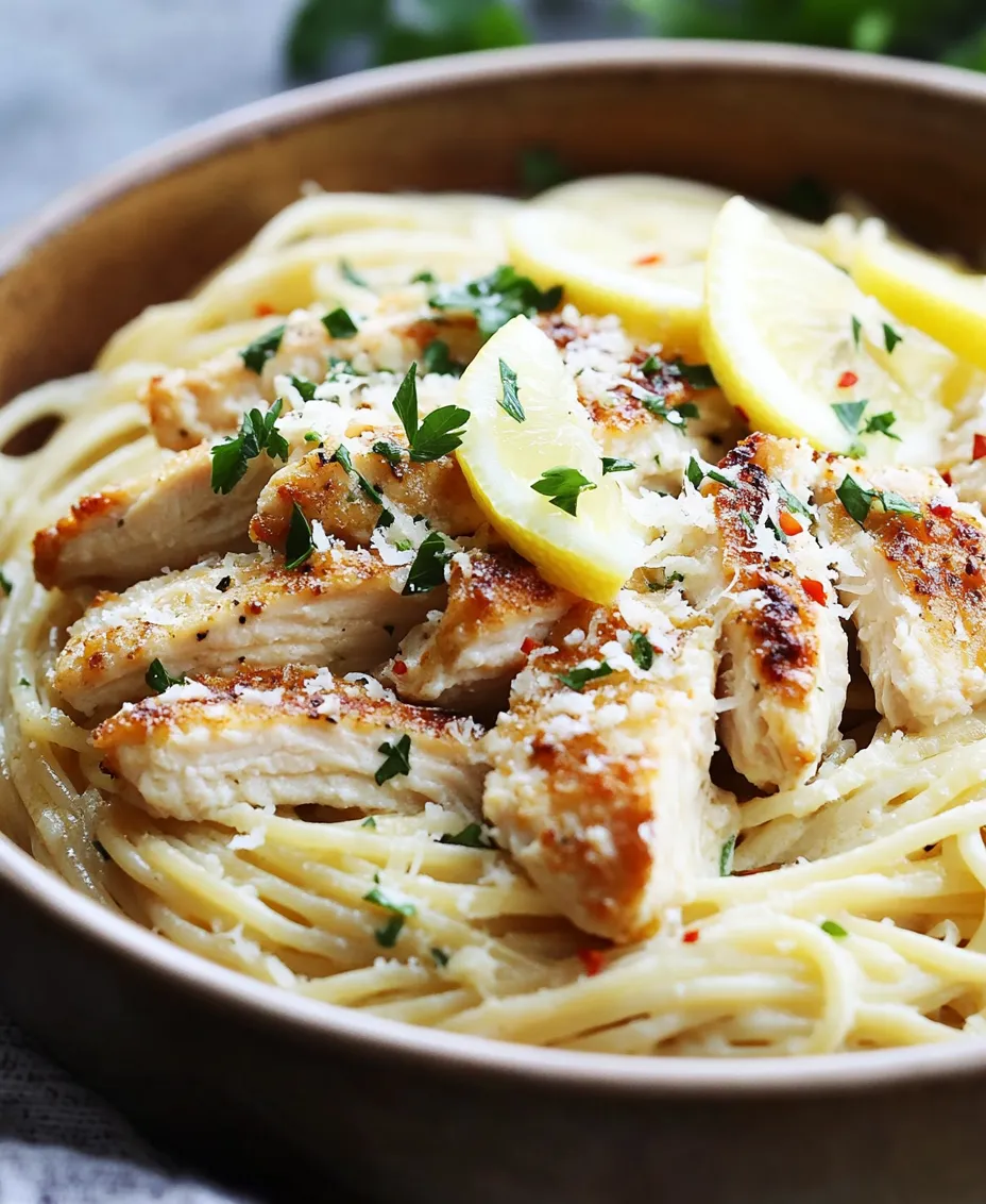 Lemony Garlic Chicken Carbonara Pasta is a delightful twist on the classic Italian dish that has captured the hearts of pasta lovers around the world. This recipe marries the rich, creamy texture of traditional carbonara with the refreshing brightness of lemon, creating a balanced and harmonious flavor profile that excites the palate. The incorporation of garlic adds a fragrant depth, making this dish not only comforting but also vibrant and invigorating.