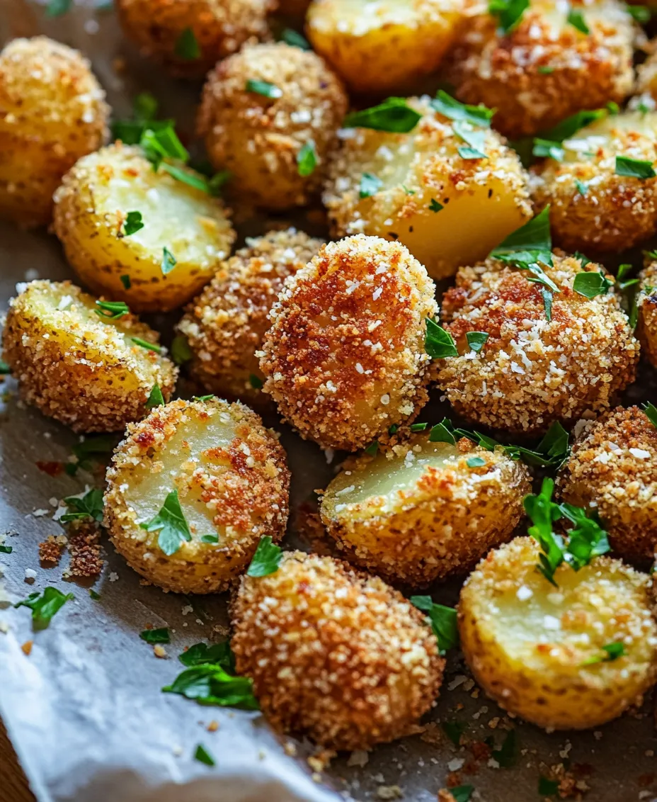 Step into the delightful world of crispy Parmesan crusted baby potatoes, a dish that promises to tantalize your taste buds and elevate your culinary repertoire. Whether you’re looking for a snack, a side dish to accompany your main course, or even a stand-alone vegetarian delight, these baby potatoes have got you covered. Their charm lies not only in their versatility but also in the delightful contrast of textures: a golden, crispy exterior that gives way to a tender, fluffy interior. This combination creates an irresistible bite that is sure to make them a crowd favorite at any gathering or family dinner.