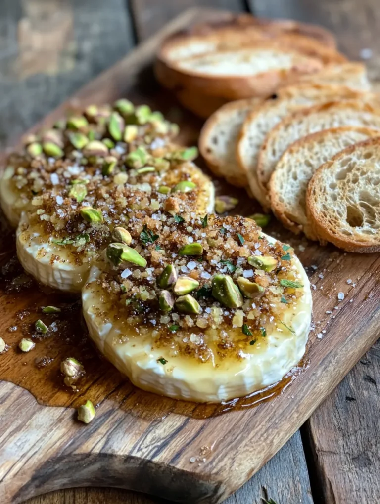 Baked Brie has emerged as a beloved appetizer, captivating cheese enthusiasts and gourmet food lovers alike. This warm, gooey cheese delicacy transforms any gathering into an elegant affair, whether it’s a holiday party, a cozy dinner with friends, or a festive celebration. The traditional approach to baked Brie often involves a simple topping of fruit preserves or nuts, but today, we’re elevating this classic dish to new heights with a unique twist: Pistachio-Crusted Brie Rounds.