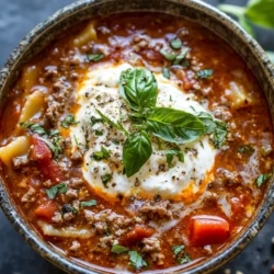 Comfort foods have a special place in our hearts, offering a warm embrace on a chilly day or a delightful treat after a long week. Among these beloved dishes, lasagna stands out as a family favorite, celebrated for its rich layers of pasta, savory meat, and luscious cheese. However, what if you could enjoy all the comforting flavors of lasagna in a more convenient and cozy form? Enter the Hearty Slow Cooker Lasagna Soup—a delightful twist that combines the best of both worlds.