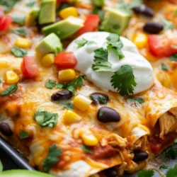 In the fast-paced world of modern cooking, sheet pan meals have emerged as a go-to solution for busy families and home cooks alike. These meals combine convenience and flavor, allowing you to create delicious, wholesome dishes with minimal prep and cleanup. One standout option in this culinary trend is the No-Roll Sheet Pan Chicken Enchiladas. This dish simplifies the traditional enchilada preparation while still delivering all the bold and comforting flavors we love.