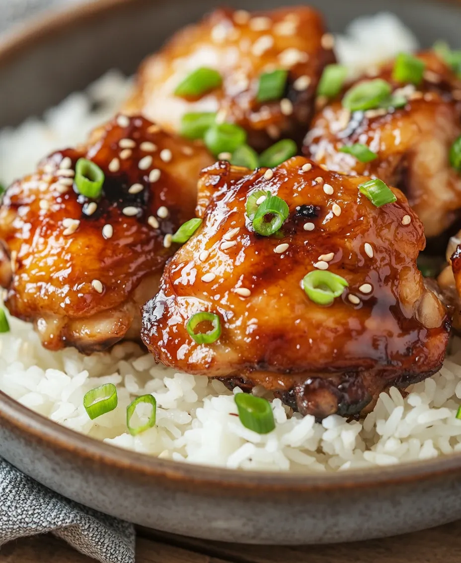Teriyaki chicken is a beloved dish that originates from Japan, known for its beautifully glazed, savory-sweet flavor profile. Traditionally, this dish features grilled or broiled chicken that is coated in a rich and glossy teriyaki sauce, achieving that perfect balance of salty and sweet. It's often served over a bed of rice or alongside fresh vegetables, making it a staple in both Japanese restaurants and home kitchens worldwide.