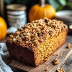 At the heart of this recipe is pumpkin puree, which is not only the star ingredient but also the foundation of the bread’s flavor and moisture. Pumpkin is packed with vitamins, including vitamin A and fiber, making it a nutritious addition to any baked good. The natural sweetness of pumpkin puree allows for a reduced amount of added sugar while still imparting a rich, earthy flavor. When selecting pumpkin puree, consider using pure canned pumpkin, as it ensures a consistent texture and taste. Alternatively, you can make your own by roasting and blending fresh pumpkins, providing a fresh flavor that elevates your bread.