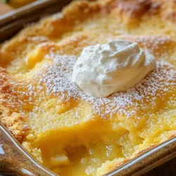 The magic of lemon cobbler lies not just in its refreshing flavor, but also in the unique method of layering that creates its signature texture. When preparing this dessert, you will pour the lemon mixture over the batter, which may seem counterintuitive at first. However, this technique is essential. As the cobbler bakes, the lemon mixture sinks to the bottom and interacts with the batter, creating a delightful custardy layer beneath a golden crust.