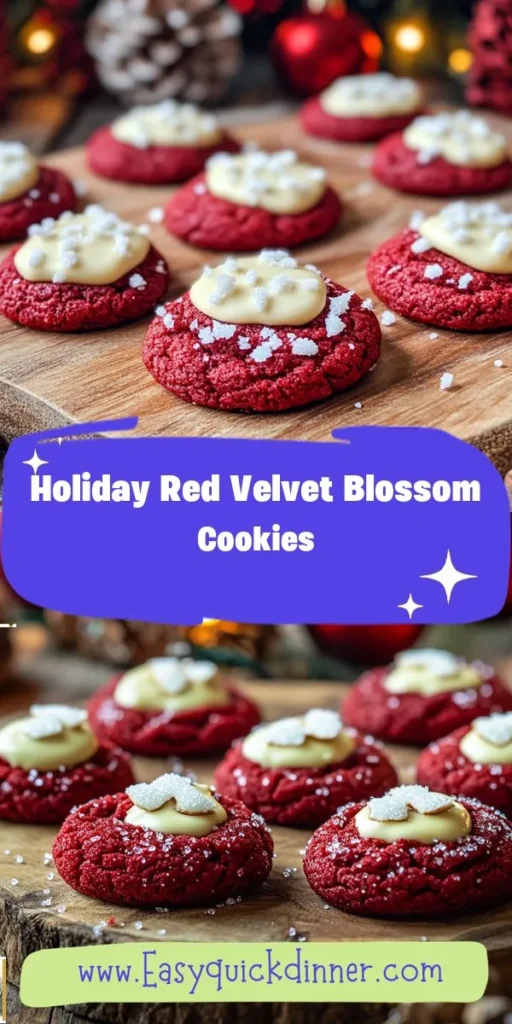 Get ready to create a family-friendly dessert that brings holiday cheer to your table! These no-bake Holiday Red Velvet Blossom Cookies are not only visually stunning but also easy to make, making them perfect for festive gatherings or cozy nights at home. With a delightful blend of flavors and a striking appearance, they will surely become a seasonal favorite for all ages. NoBakeDessert FamilyFriendlyDessert HolidayBaking RedVelvet FestiveTreats CookieExchange Afterka