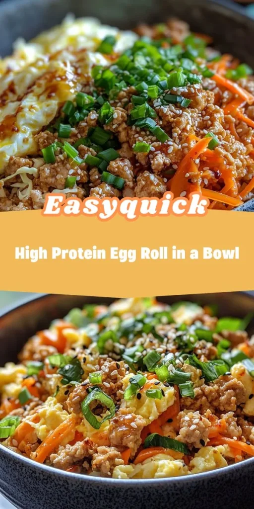 Looking for easy lunch recipes that pack a punch of flavor? This High Protein Egg Roll in a Bowl is your go-to solution for quick meal prep! Bursting with lean protein, fresh veggies, and bold seasoning, this dish is not only delicious but also nourishing, making it perfect for busy days. EasyLunchRecipes QuickMealPrep HealthyEating ProteinPacked MealPrepIdeas Afterka FlavorfulMeals